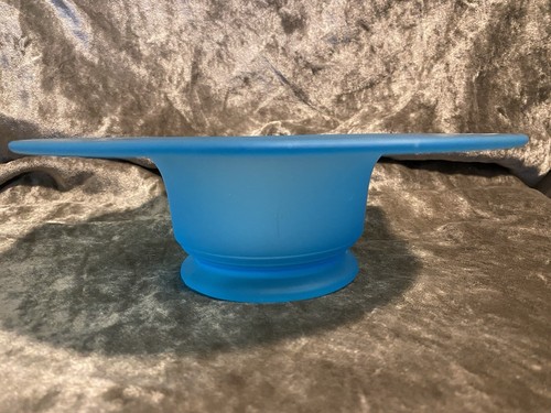 Vintage Türkis Milchglas Kompott auf separatem Ständer 9439 zart - Bild 3 von 10