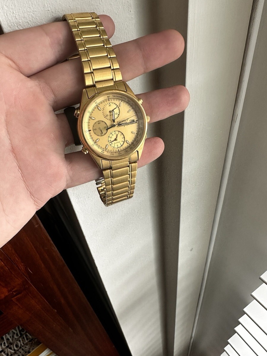 Vintage Seiko Men's Chronograph Watch - Gold Tone / 7T32 7830 | eBay
