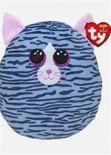 Ty Squish-A-Boo 14" Plush KiKi Th Gray Striped Cat New