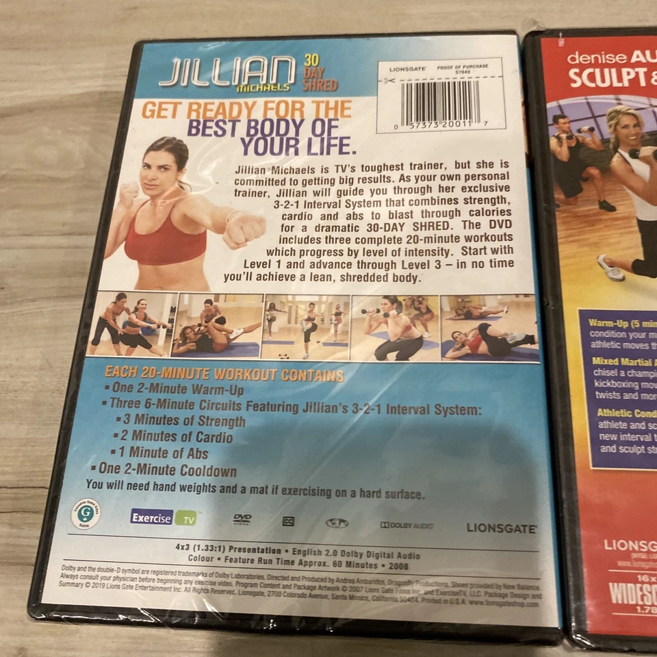 Jillian Michaels - 30 Day Shred & Denise Austin Sculpt & Burn Brand New DVD LOT - Image 4 of 4
