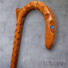 Bastón para caminar reposamanos defensa dientes de tiburón ojos nogal americano maestros auto LuxCane A4
