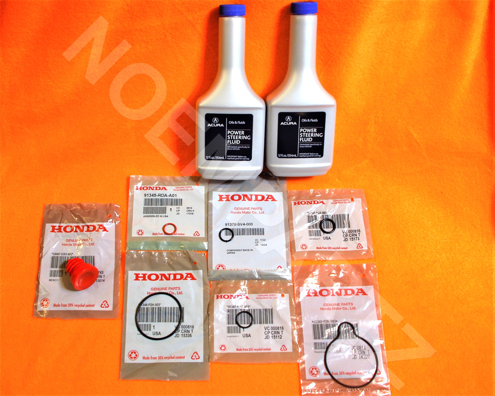 NEW GENUINE ACURA Power Steering Pump Oil ORing Seals & Fluid Reseal 9