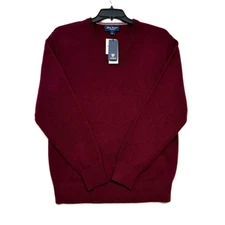 DANIEL CREMIEUX 100% Luxury Cashmere Men Sweater Burgundy Pullover L NWT $200