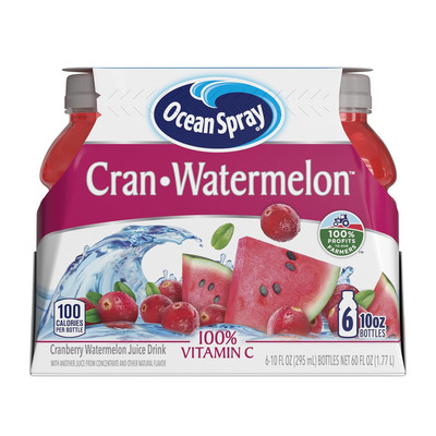 Ocean Spray  Cran-Watermelon  Cranberry Watermelon Juice Drinks 10 Fl Oz Bottles