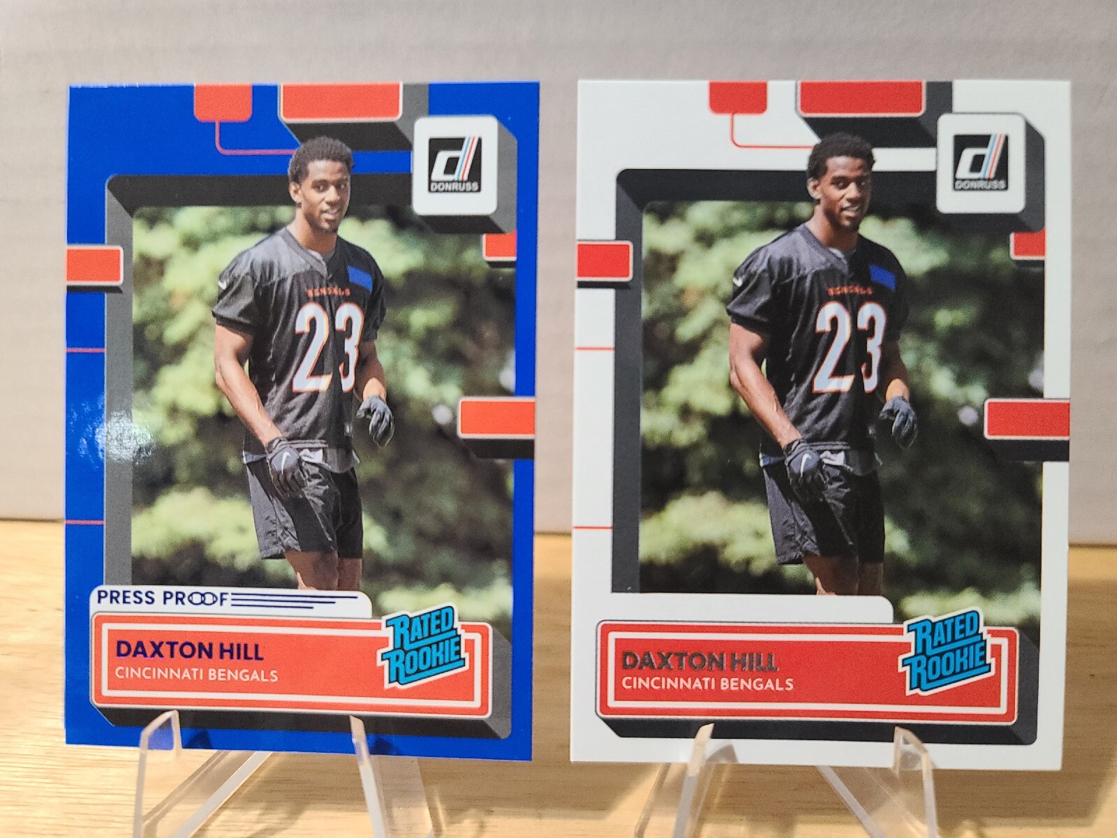 Daxton Hill 2022 Donruss Rated Rookie Blue Press Proof #362 + Donruss #362