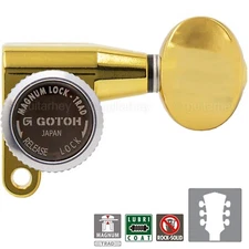 NEW Gotoh SG360-05 MGT Locking Mini M6 Stye Tuners SMALL OVAL Buttons 3x3 - GOLD