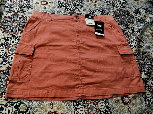 Lee Womens Cargo Pockets Mid Rise Ultra Soft Waistband Skort Coral Size 16M  for sale online | eBay