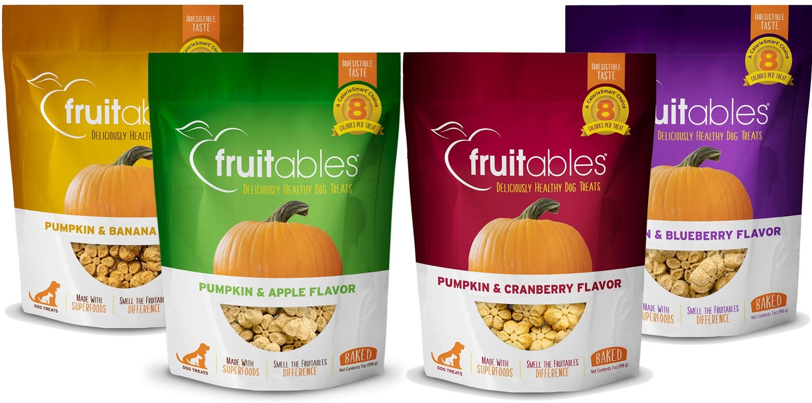 4 Pack 7 Ounce Pumpkin Apple Blueberry Cranberry Banana Dog 