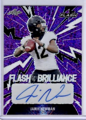 2021 LEAF PURPLE FLASH OF BRILLIANCE JAMIE NEWMAN NFL ROOKIE RC AUTO #29/50