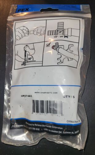 SharkBite UP274A5 5-Pack 3/4" x 1/2" PEX Reducing Elbows, NEW Sealed!!! - Picture 2 of 2
