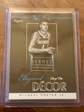 2018-19 Noir Michael Porter Jr Rookie Elegant Decor Platinum Jersey Tag True 1/1