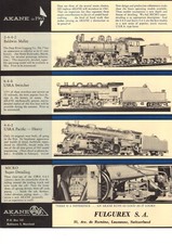 AKANE MODELS 1963 Hand-Crafted HO USA Steam Locomotives Fulgurex E aa Catalog
