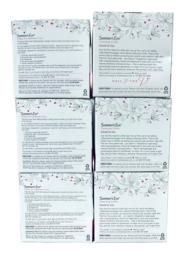 6pk SUMMER'S EVE On The Go Sheer Floral Cleansing Cloths Sensitive 16ct Per Box - Picture 4 of 6