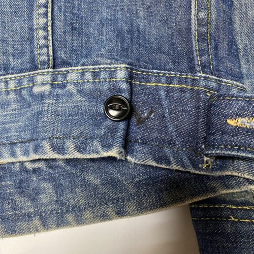 VTG 60’s Lee 101-J SANFORIZED UNION MADE Denim Jacket Dark Wash 40 M vintage - Picture 3 of 23
