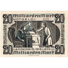 [#293498] Germany, Bielefeld, 20 Milliarden Mark, 1923-10-25, UNC