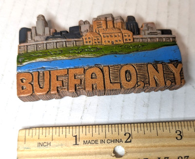 Vintage Buffalo NY New York USA CGMI Plastic Travel Fridge Magnet
