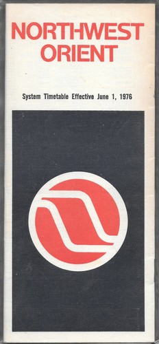 ***1976 Northwest Orient Airlines System Timetable - June 1, 1976***