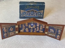 Fontanini Advent Calendar Nativity Set Wooden Stable & Ornaments Christ Vtg 1993