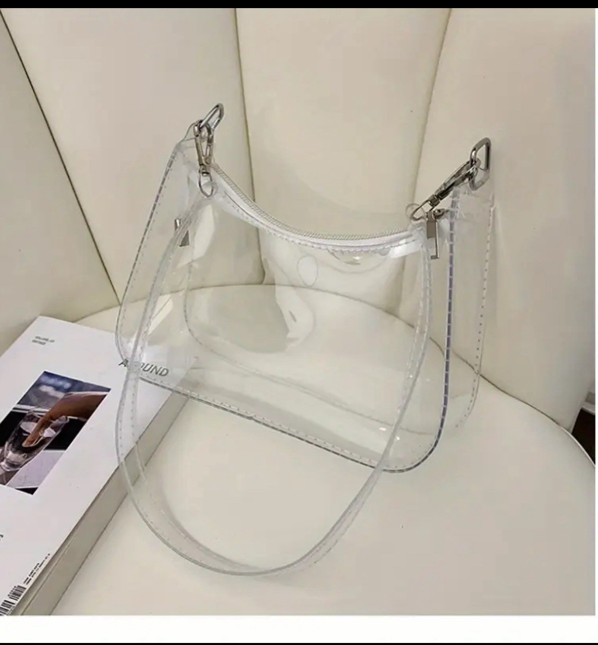Clear PVC Stadium Approved Crossbody Bag Transparent Mini Purse Women