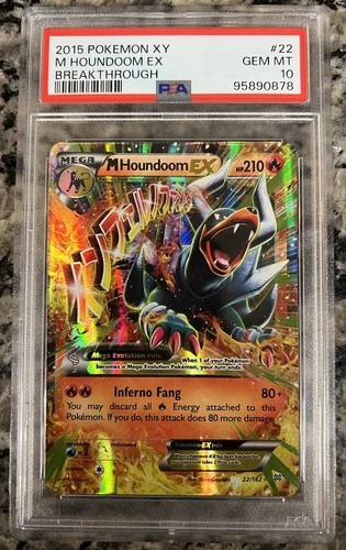 Pokemon M Houndoom EX XY Breakthrough Holo Ultra Rare #22 PSA 10