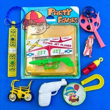 1970s Party Favors Set 10 Toys incl. Chopper  Bike Parachute  Made in Hong Kong