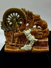 Vintage McCoy Pottery Dog Cat Spinning Wheel Planter Vase