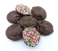 Beulah's Gourmet Dark Chocolate Christmas Nonpareils, 1 Pound Package, 80