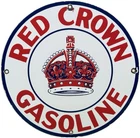 VINTAGE RED CROWN GASOLINE PORCELAIN SIGN STANDARD OIL GAS STATION PUMP PLATE