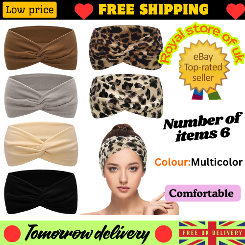 6 Pcs Headbands for Women'S Hair, Elastic Head Bands Wide Soft Ladies Headband B