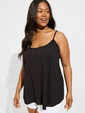Torrid Challis Braided Sleeveless Tank Size 3X Plus Deep Black NEW