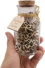 fuc k jar  5oz  Gift Jar,Fuc ks to Give,Fuc k Wooden Cutout Letter 5 Ounces