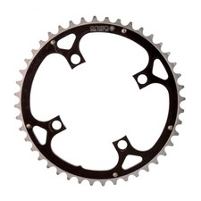 Alloy Ramped Chainrings, 104mm x 44t, Black/Silver
