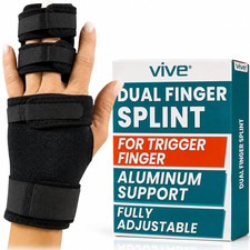 Trigger Finger Splint - 2 Finger Brace for Middle, Index, Pinky Ring Fingers -