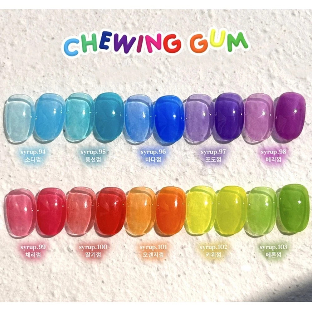 Yogurt Nail Chewing Gum Syrup Gel 10 Colors Set 8ml Korean Gel