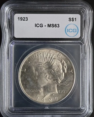1923 Peace Dollar  ICG MS63 $1 Silver dollar