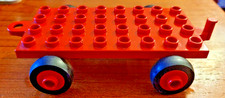 Lego Duplo Red 4x8 Train Base with Red Wheelhubs