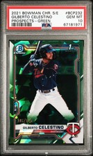 2021 BOWMAN CHROME SAPPHIRE EDITION PROSPECTS GILBERTO CELESTINO 106/125 PSA 10