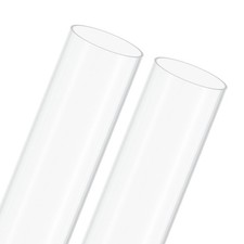 2Pcs 245mm Clear Rigid Plastic Pipe, 59x63mm High Impact Polycarbonate Tubing