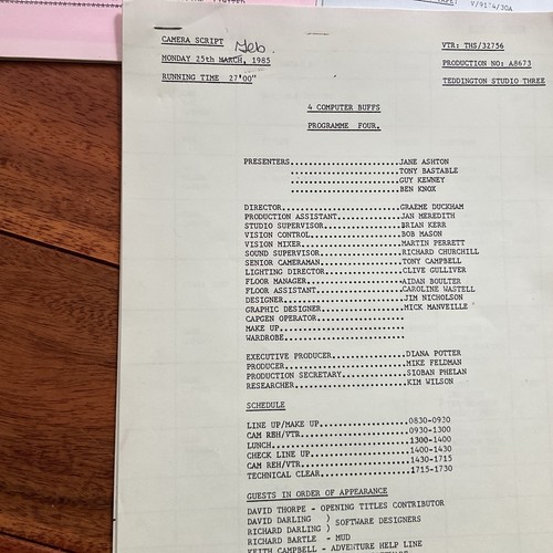 Vintage Thames TV Production Notes ‘Database’ Computer TV Show Clive Sinclair - Photo 9/17