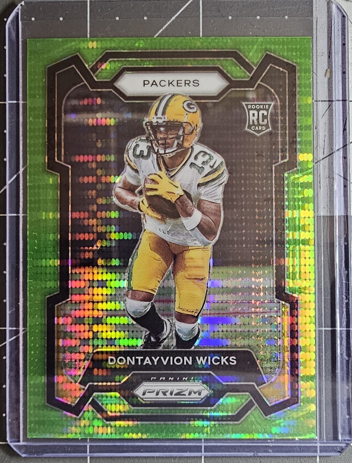 2023 Panini Prizm - Rookies Dontayvion Wicks #333 Neon Green Pulsar Prizm (RC)