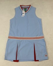 Adidas Originals Womens Sleeveless Golf Dress L Twistknit Blue V-neck NWT 120$
