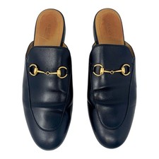 Gucci Princetown Black Leather Horsebit Mules Loafers 39.5 Box Dust Bags