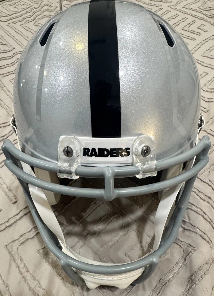 Casco de fútbol americano Marcus Allen autografiado Raiders Flash réplica tamaño completo - BAS Foto 4 de 4
