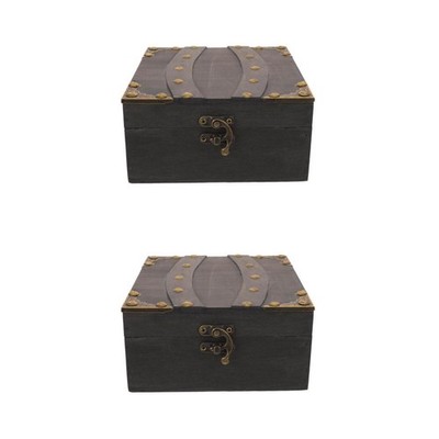 2 PCS Truhe Mit Wertvollen Gegenständen Dekorativer Schmuck Organizer