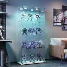 Glasvitrine Standvitrine mit LED Sammlervitrine Vitrine für Sammlung mit 4-Lagen