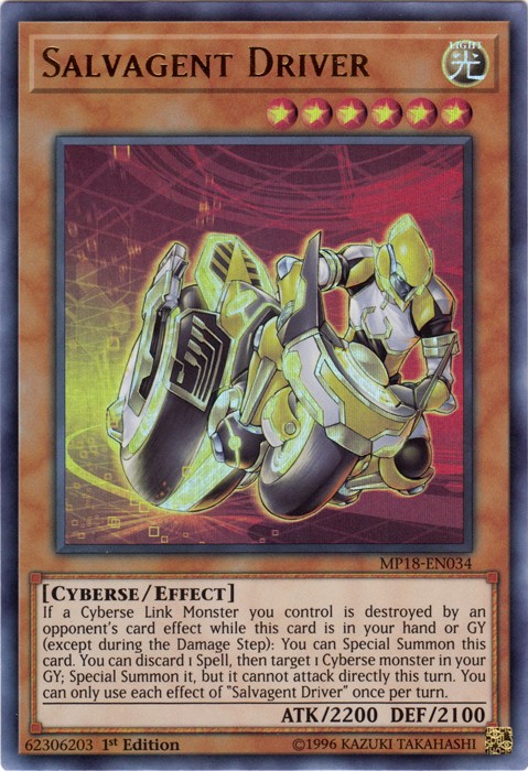 Salvagent Driver - MP18-EN034 - Ultra Rare - 1st Edition Heavily Played