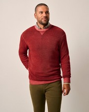 johnnie-O Burgess Garment-Dyed Crewneck Sweater Merlot Size M