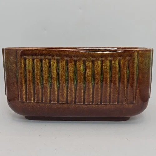 Vintage Haeger Pottery # 225 Planter Gold Brown Green Rectangular Made In USA