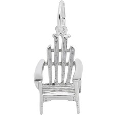 Sterling Silver Adirondack Chair Charm - 17mm x 13mm