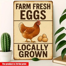 Farm Fresh Eggs Sign Aluminum Sign 8x12 Handmade Funny Kitchen Decor